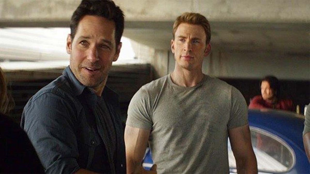 Paul Rudd (left) and Chris Evans in "Captain America: Civil War."