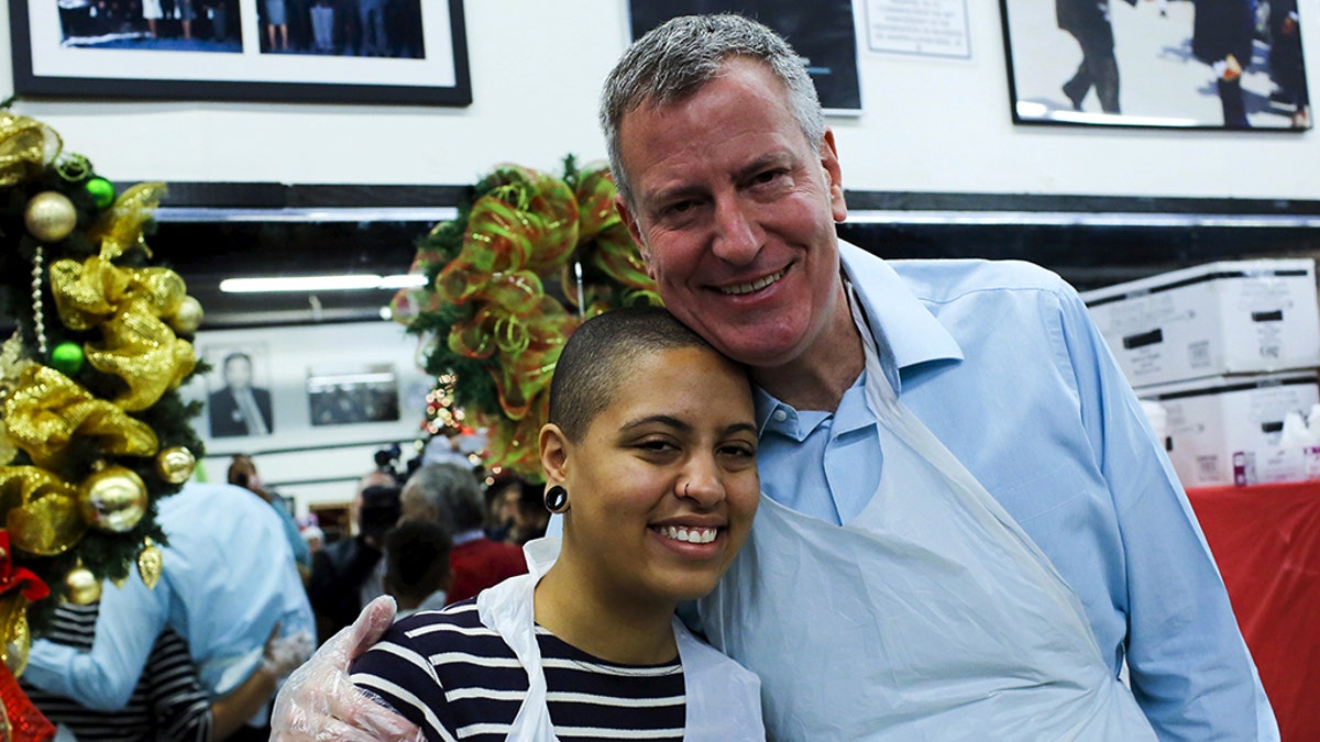 New York City Mayor Bill de Blasio and his daughter Chiara in 2015. (Reuters)