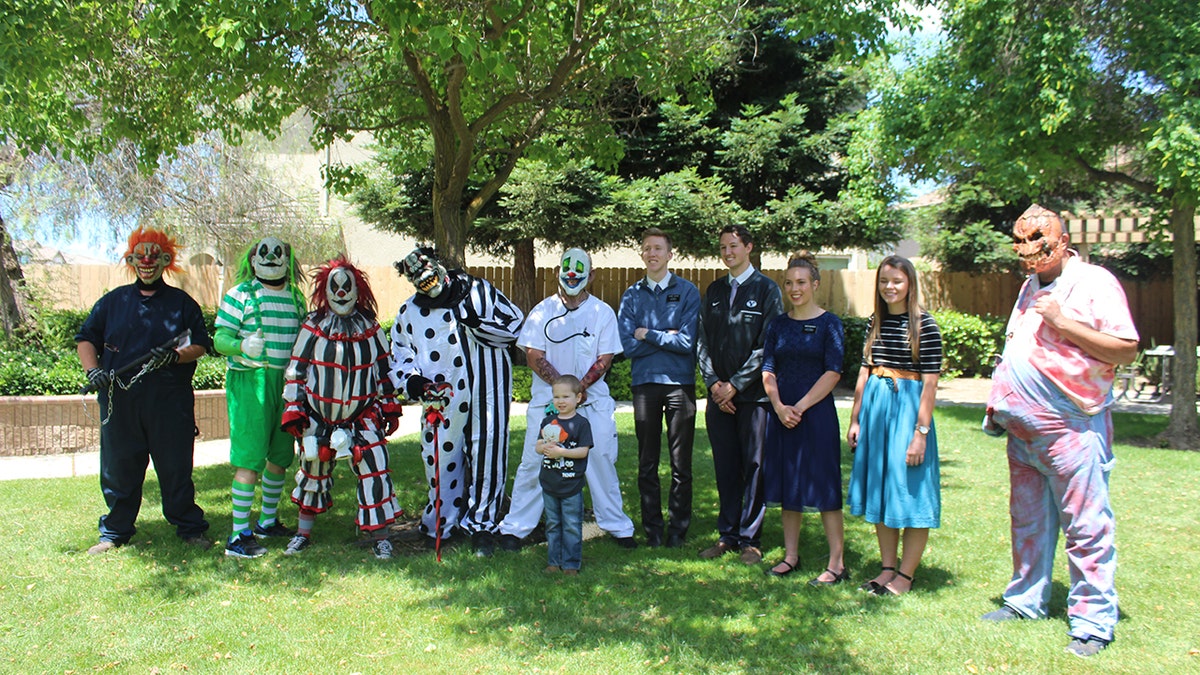 The ghoulish cast from Turlock's Ranch of Horror showed up on National Cancer Survivor Day to honor Brodie.