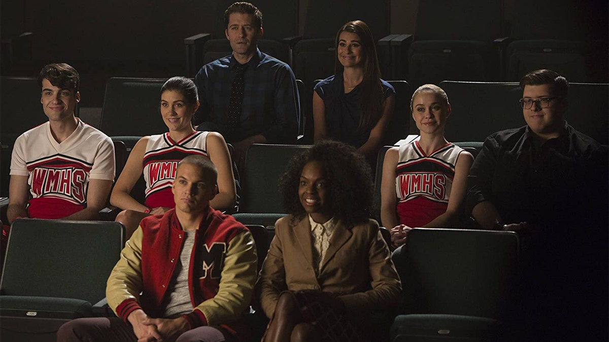 Clockwise from left: Billy Lewis Jr., Laura Dreyfuss, Matthew Morrison, Lea Michele, Becca Tobin, Noah Guthrie, Samantha Marie Ware and Marshall Williams in 'Glee.'
