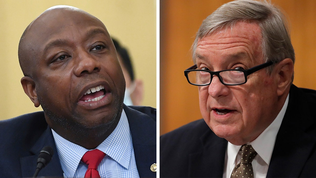 Sen. Tim Scott, left, and Sen. Dick Durbin, right.