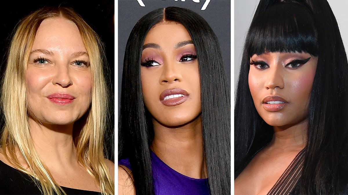 Left to right: Sia, Cardi B and Nicki Minaj.