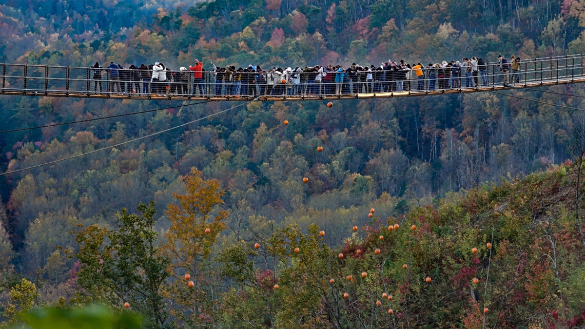 The 680-foot SkyBridge is the largest pedestrian suspension bridge in the United States.
