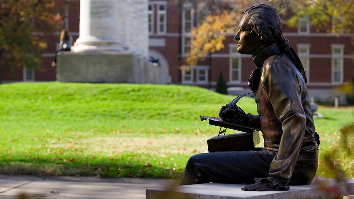 COLUMBIA, MO - NOVEMBER 11: Statue on the campus of the University of Missouri on November 11, 2005 in Columbia, Missouri. (Photo by Wesley Hitt/Getty Images)
