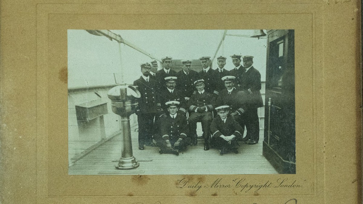 A signed photo of leading officers on the rescue ship Carpathia that was owned by Lowe.