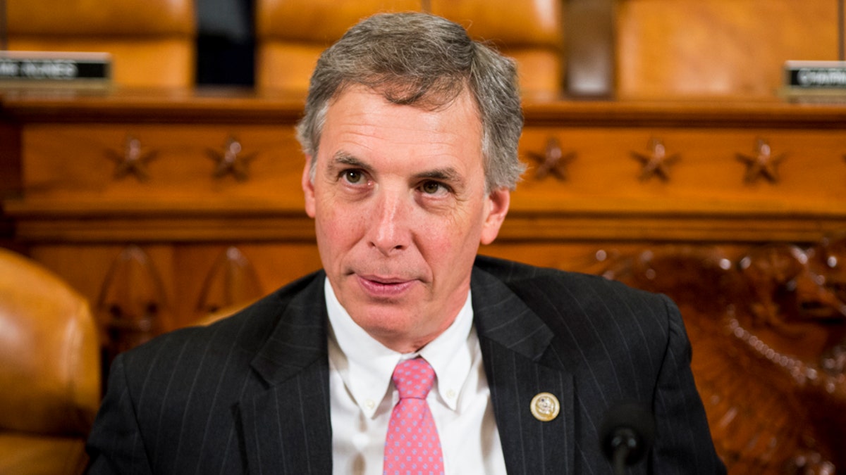 Rep. Tom Rice, R-S.C., speaks with a staffer before the start of the House Ways and Means Committee hearing on President Trumps budget proposals for fiscal year 2018 on Wednesday, May 24, 2017. (Getty)