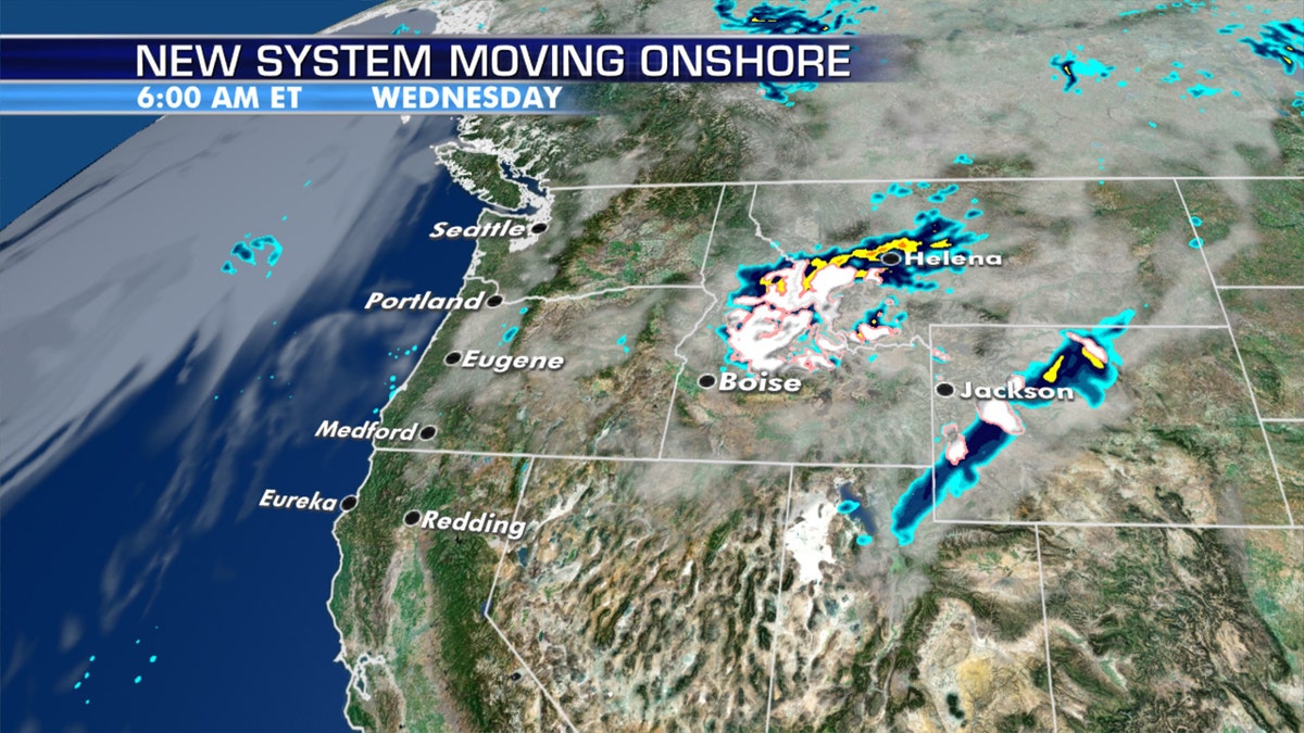Up to a foot of snow is forecast to fall in the northern Rockies as the Northwest sees cool temperatures.