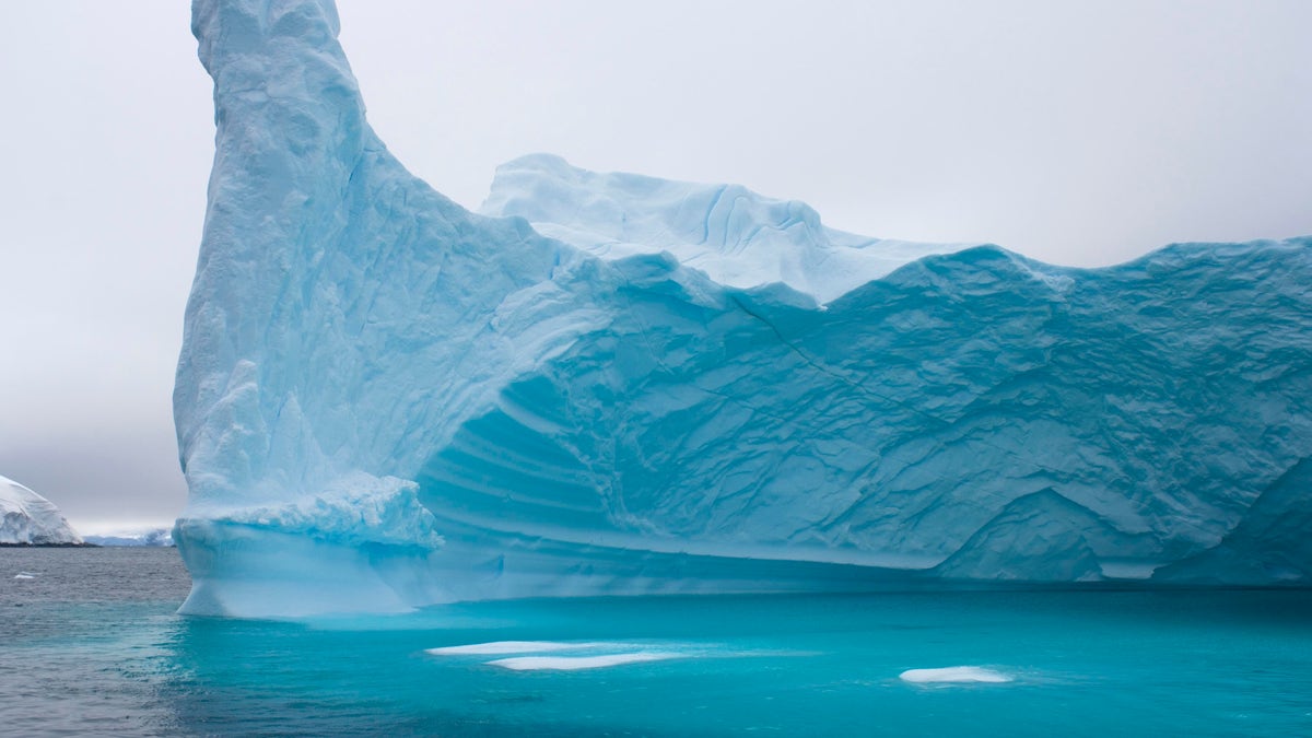 Iceberg floating off the western Antarctic peninsula, Antarctica, Southern Ocean.