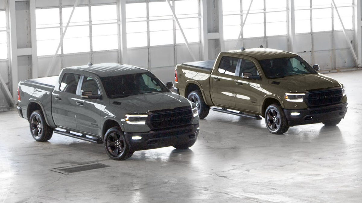 The Ceramic Gray and Gator green trucks represent the Navy and Army, respectively.