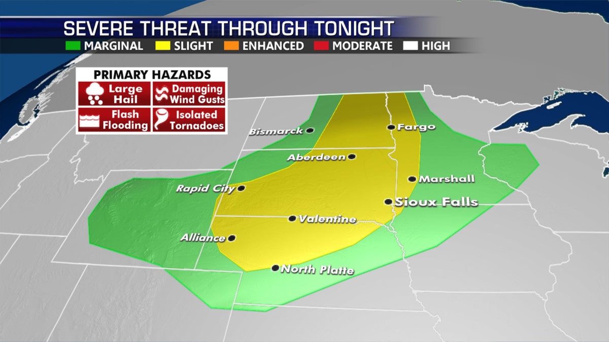 Severe weather is possible across the Northern Plains on Thursday.