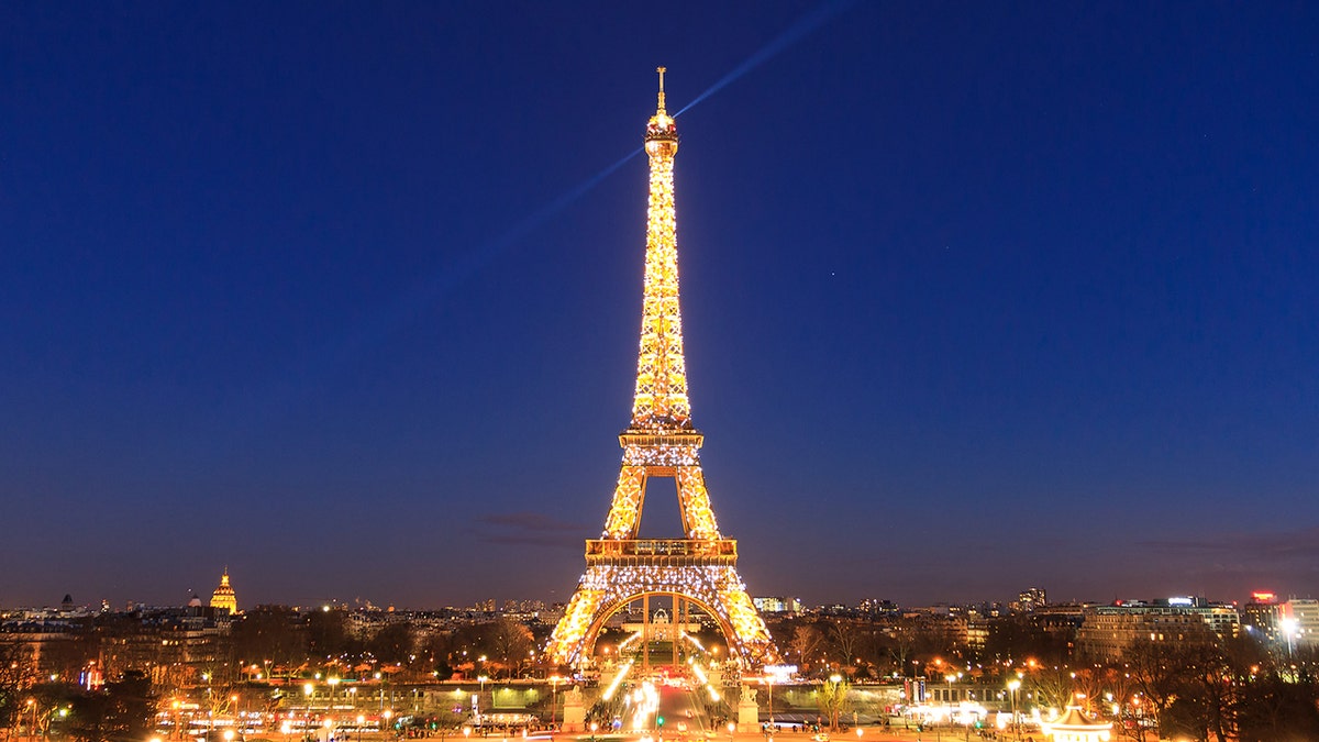 Eiffel Tower illuminated by light
