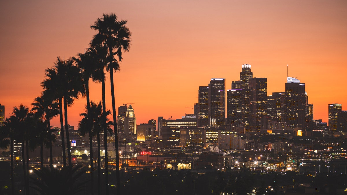 Los Angeles cityscape at dusk