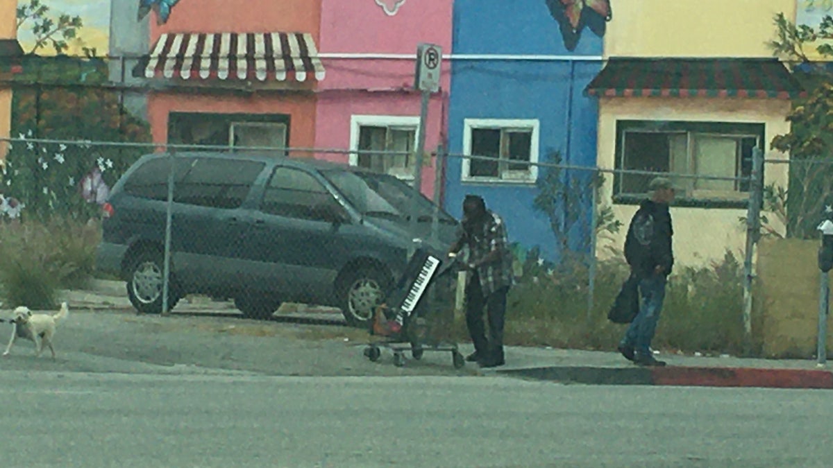 Looting outside the Santa Monica Music Center on Sunday started in broad daylight