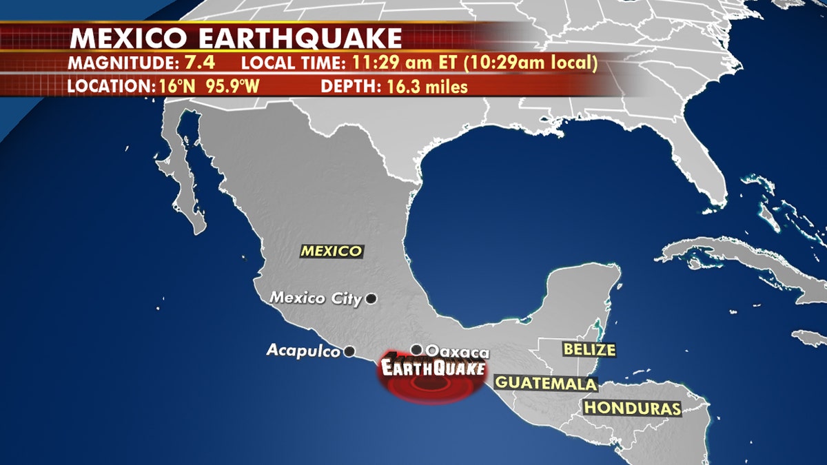 A magnitude 7.4 earthquake in southern Mexico was felt several hundred miles away.