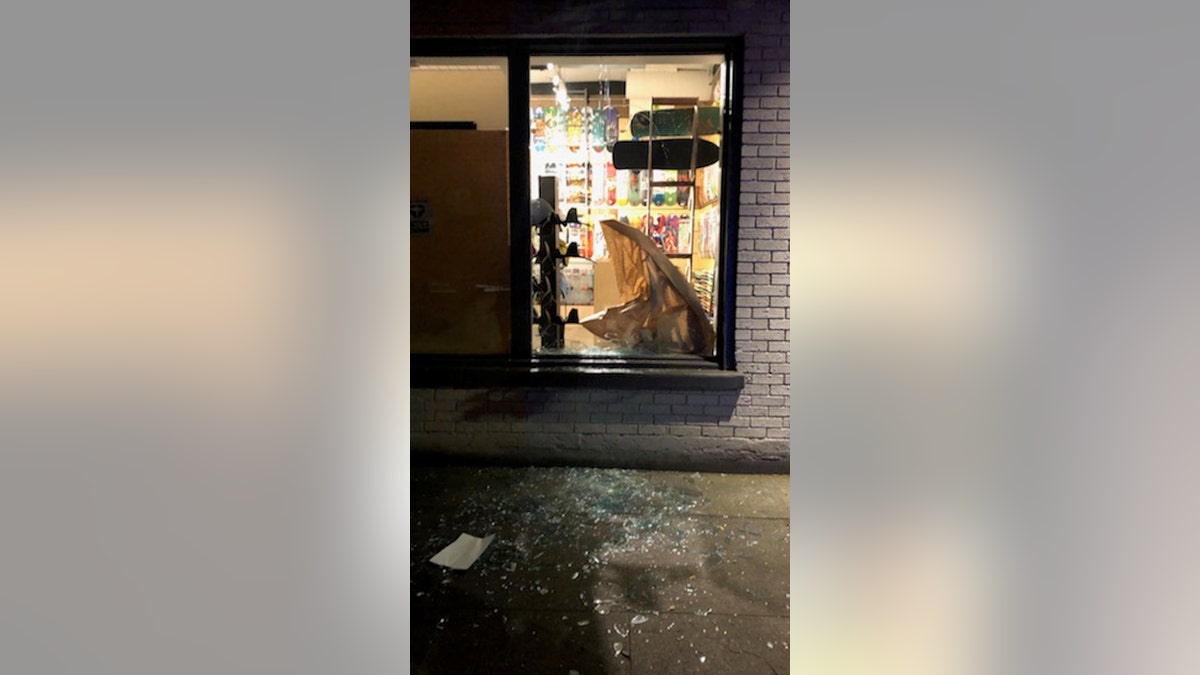 A business was burglarized during overnight protests in Portland. 