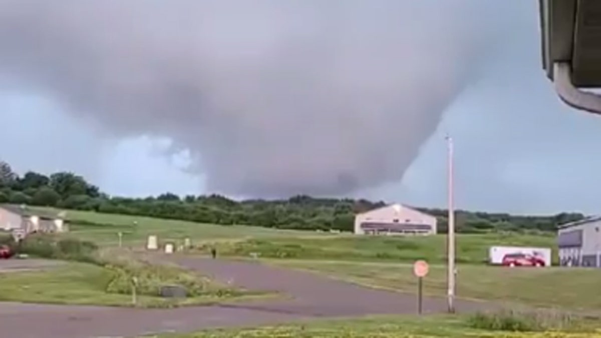 A wall cloud can be seen in Spring Valley, Wisc. on Sunday as severe storms moved through the region.