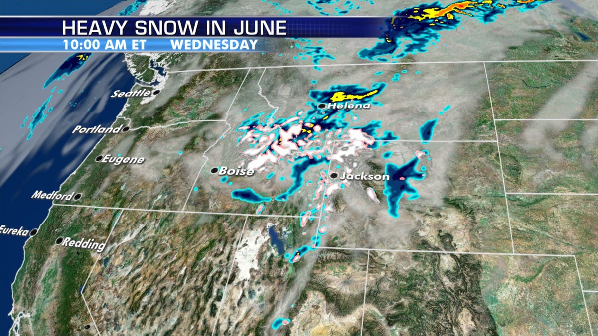 Over a foot of snow is forecast to fall in the mountains of Idaho and Montana on Wednesday.
