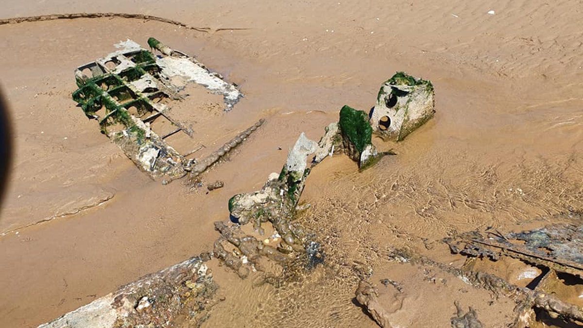 The plane wreck was discovered on the beach in Cleethorpes, U.K.