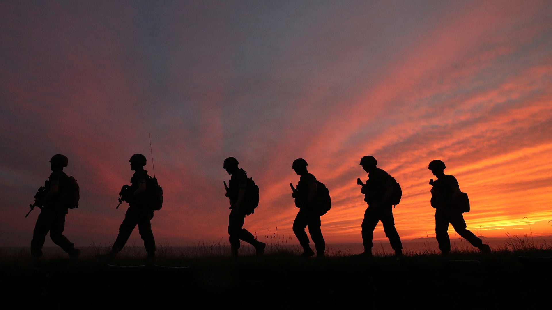 South Korean Marines patrol on Yeonpyeong Island, South Korea, June 16, 2020. 
