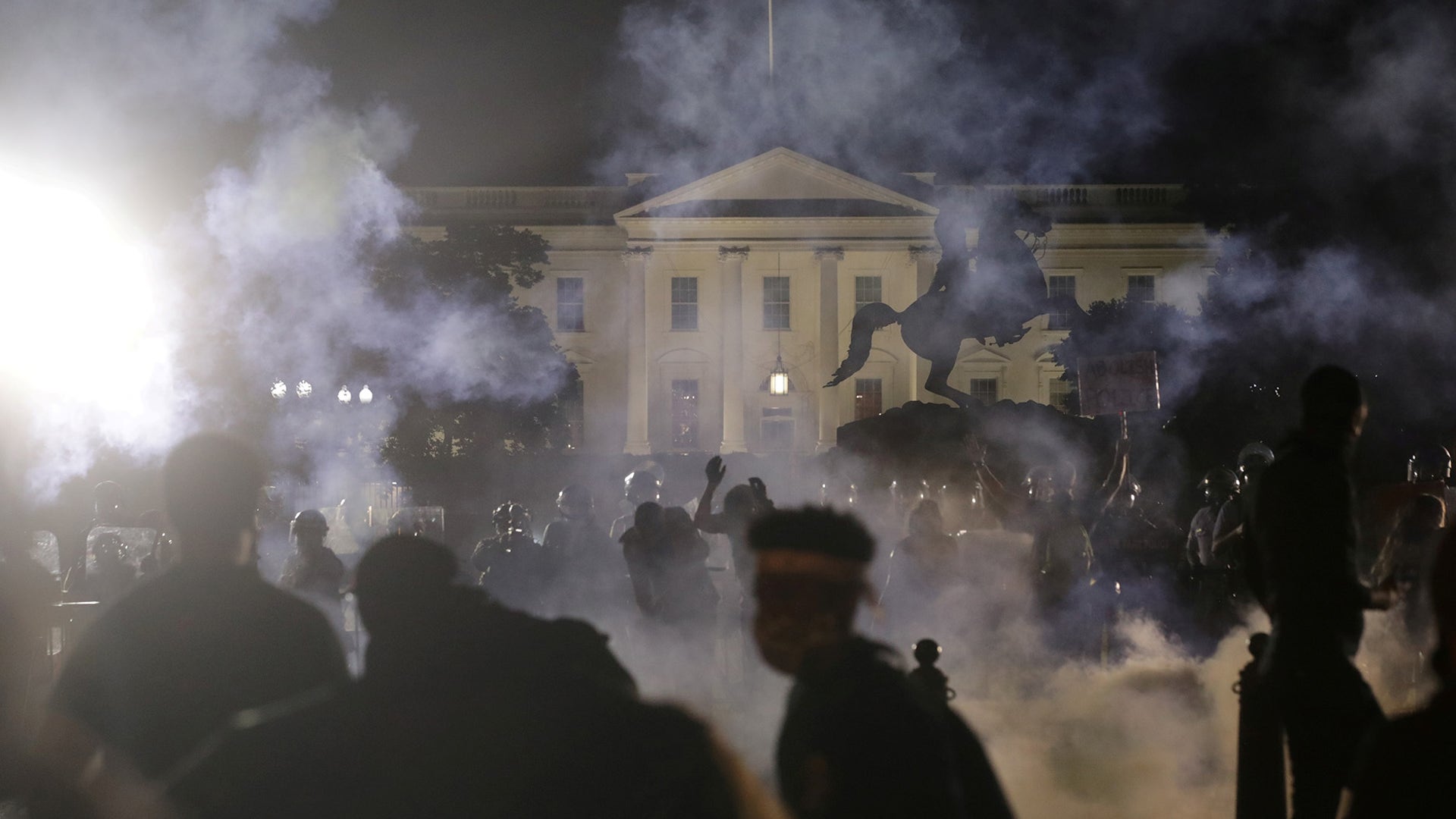 Protesters rally in front of the White House in Washington, D.C., May 31, 2020.