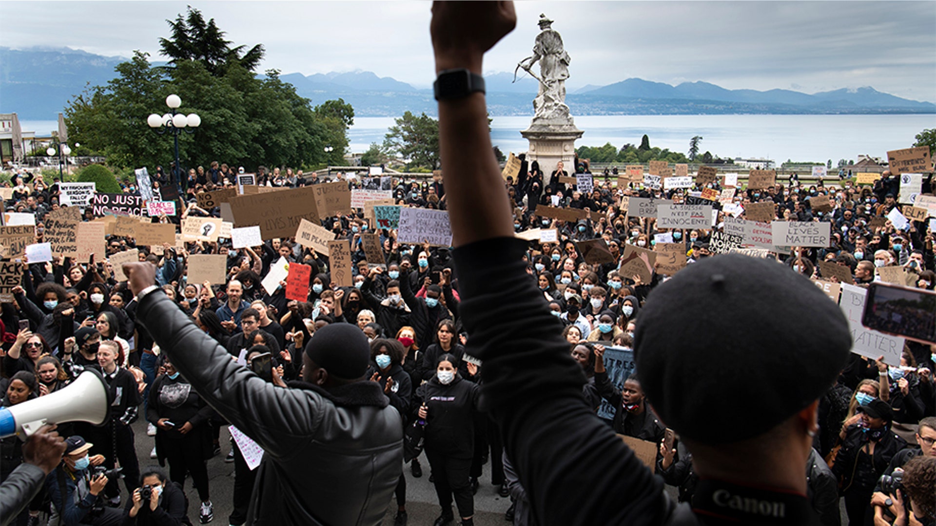 A Black Lives Matter protest in Lausanne, Switzerland.