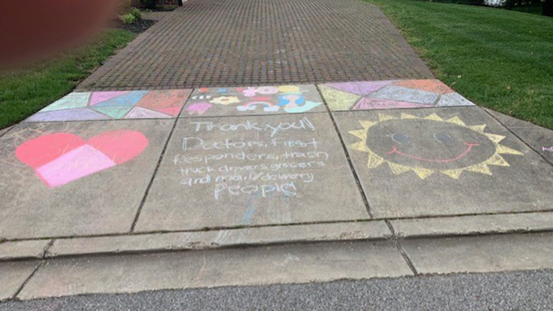 While taking my morning walk, I notices the following picture painted on a resident’s driveway in Ft Washington Md
