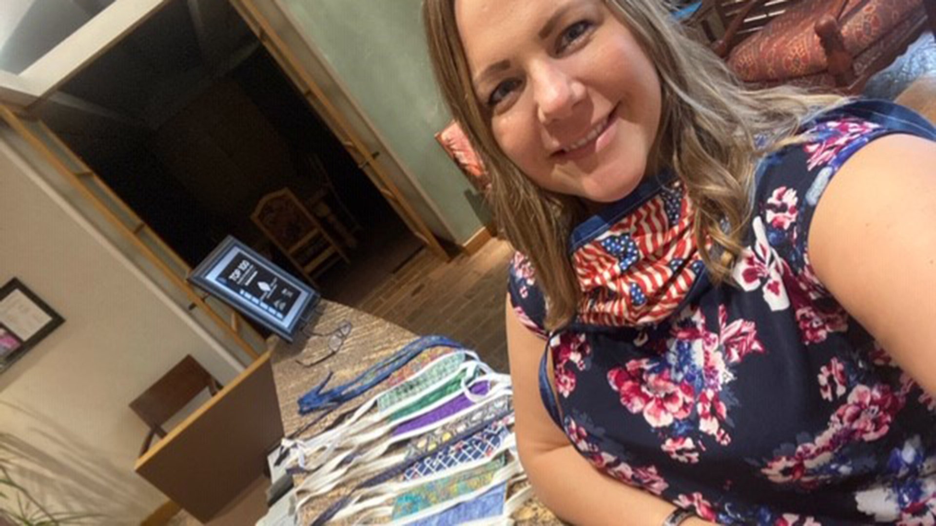 My close friend, Alexis Allen, of Plano, who has been making quilts for donation to Military / Wounded Soldiers for 7-1/2 years, (has made/donated hundreds) abruptly switched recently to making Masks to donate. So far she has donated masks to a Police Department, a Bakery, Construction Crews, and the Elderly. She is a true hero of mine.