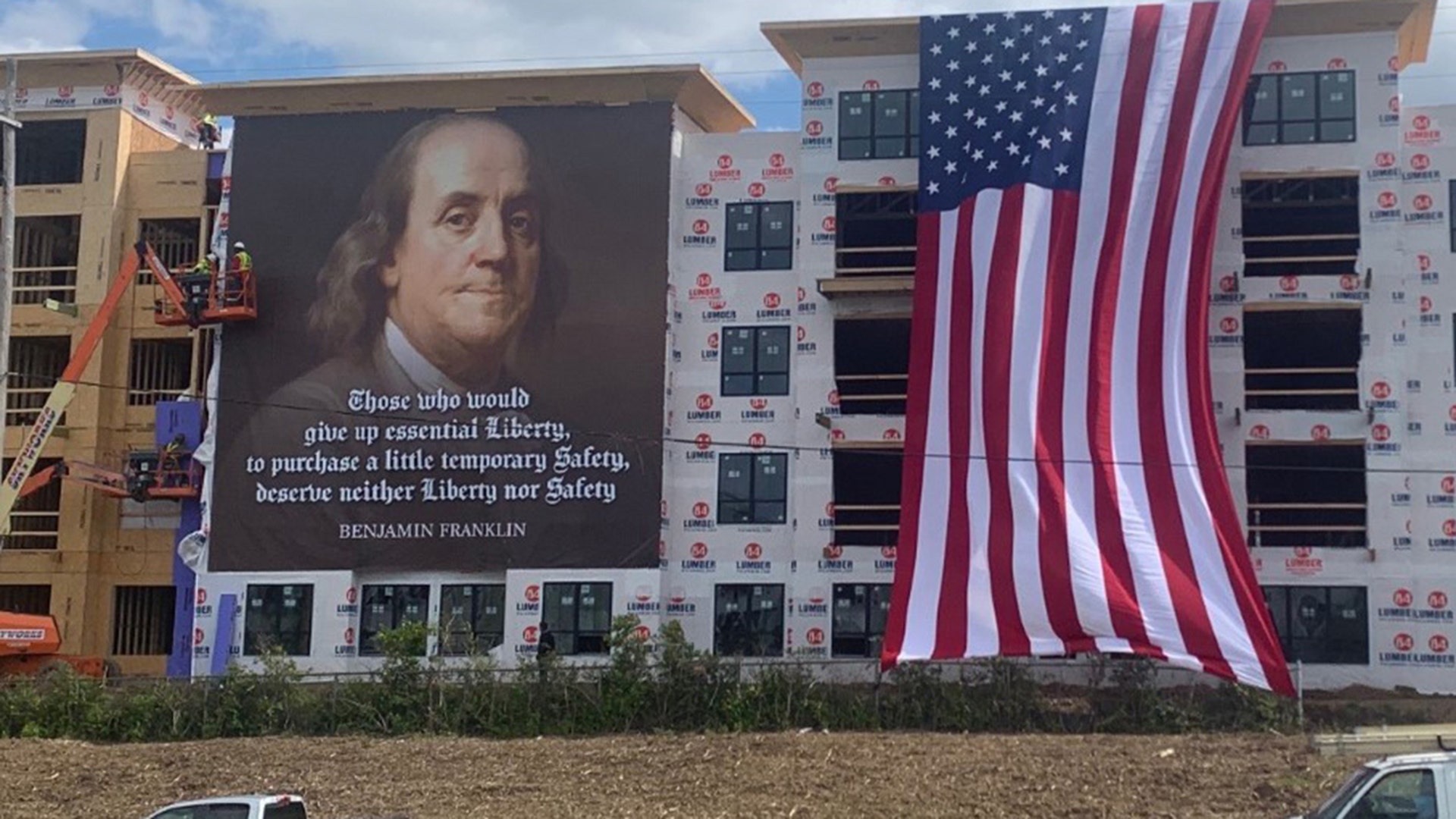 Check out this fantastic show of patriotism from a central Ohio developer, Preferred Living.