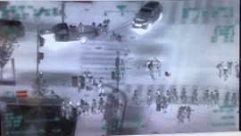 Aerial image shows police apprehending suspects after SUV plowed into cops in Buffalo