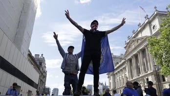 Far-Right protesters clash with police in London near defaced Churchill monument
