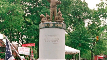 'White Lives Matter' sprayed on Arthur Ashe memorial