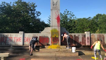WWII monument in Charlotte defaced with hammer and sickle