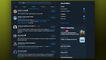 Twitter search for 'racist' shows Trump's profile as top account