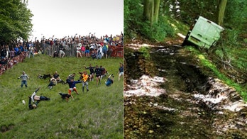 Van driver follows GPS down famous 'cheese rolling' hill, wrecks