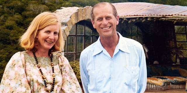 Lady Anne Glenconner with Prince Philip, circa 1977.