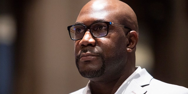 Philonise Floyd, a brother of George Floyd, looks on during the opening statement at a House Judiciary Committee hearing on proposed changes to police practices and accountability on Capitol Hill, Wednesday, June 10, 2020, in Washington. (Graeme Jennings/Pool via AP)