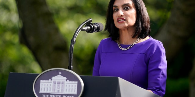 In this May 26, 2020, file photo Administrator of the Centers for Medicare and Medicaid Services Seema Verma speaks at an event on protecting seniors with diabetes in the Rose Garden White House in Washington. (AP Photo/Evan Vucci, File)