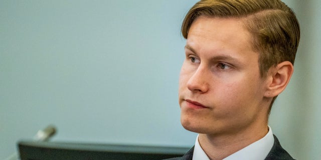 The Norwegian man is charged with murder and terrorism in the killing of his stepsister and the storming of an Oslo mosque, and, according to a Norwegian prosecutor, should get the maximum 21 years in prison. (Håkon Mosvold Larsen/NTB Scanpix via AP, POOL)