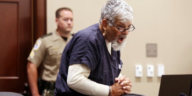 Frederick Hopkins speaks Thursday during a hearing in Florence, S.C., where a prosecutor announced he would seek the death penalty against him for the October 2018 shooting of seven police officers, two fatally. Hopkins spent eight minutes insulting the prosecutor and complaining he didn't have a preliminary hearing. (Matthew Christian/The Morning News via AP)