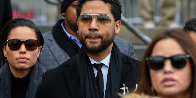 Former "Empire" Actor Jussie Smollett leaves the Leighton Criminal Courthouse in Chicago, after an initial court appearance on a new set of charges alleging he lied to police about a racist and homophobic attack at the center -City of Chicago early last year. 