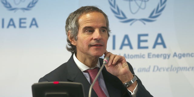 Director General of International Atomic Energy Agency, IAEA, Rafael Mariano Grossi from Argentina addresses the media during a news conference after a meeting of the IAEA board of governors at the International Center in Vienna, Austria, Monday, March 9, 2020. (AP Photo/Ronald Zak)