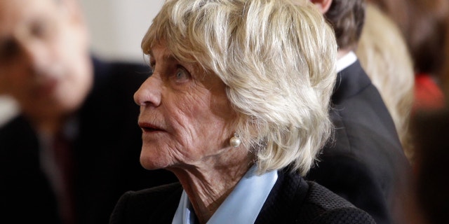 FILE - In this Jan. 20, 2011 file photo, Jean Kennedy Smith attends a ceremony marking the 50th anniversary of President John F. Kennedy's inaugural speech on Capitol Hill in Washington. Jean Kennedy Smith, the youngest sister and last surviving sibling of President John F. Kennedy, died at 92, her daughter confirmed to The New York Times, Wednesday, June 17, 2020. (AP Photo/Charles Dharapak)