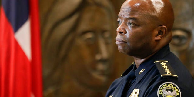 Interim Atlanta Police Chief Rodney Bryant speaks to the Associated Press on Thursday, June 18, 2020, in Atlanta.