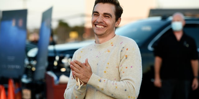 Dave Franco, director/co-writer of "The Rental," poses at an advance screening of the film at Vineland Drive-In, Thursday, June 18, 2020, in City of Industry, Calif. (AP Photo/Chris Pizzello)