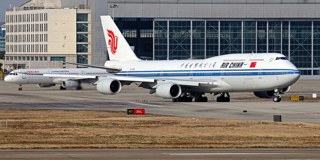 Boeing 747-8i operated by the Chinese airline Air China at Shanghai airport