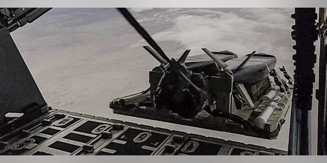 A Cargo Launch Expendable Air Vehicle with Extended Range, or CLEAVER, 2-pack pallet deploys from an MC-130J Commando II aircraft.