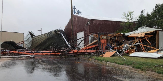 Severe damage was reported in Akron, Colo. after severe winds were reported in the area on Tuesday morning.