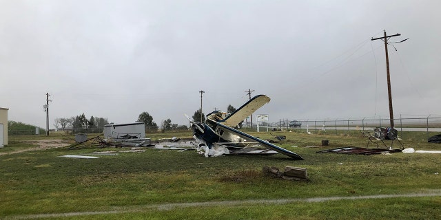 Severe damage was reported in Akron, Colo. after severe winds were reported in the area on Tuesday morning.