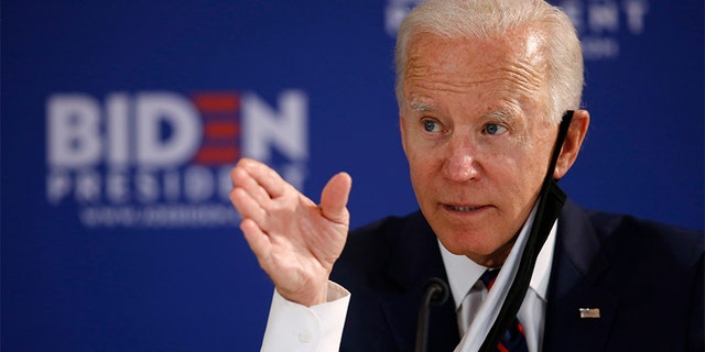 Former Vice President Joe Biden speaking during a roundtable on economic reopening with community members on June 11 in Philadelphia. (AP Photo/Matt Slocum, File)