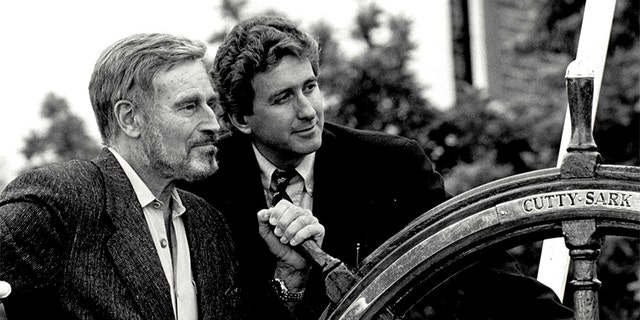 Charlton Heston and Fraser Heston on the set of 1990's 'Treasure Island.'